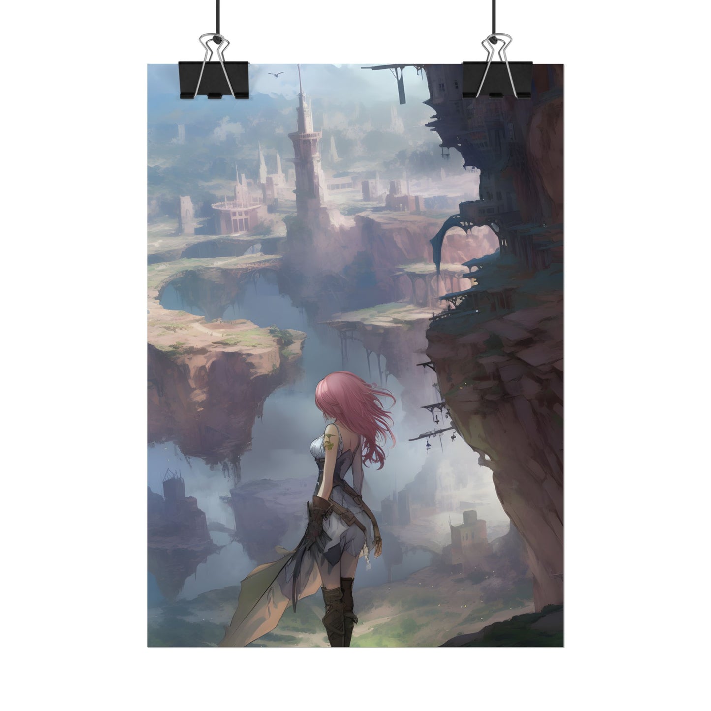 Vibrant Bird in Flight: Anime Style Digital Art - Poster