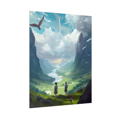 Tranquil Meadow Figures: Realistic Painting of People - Poster