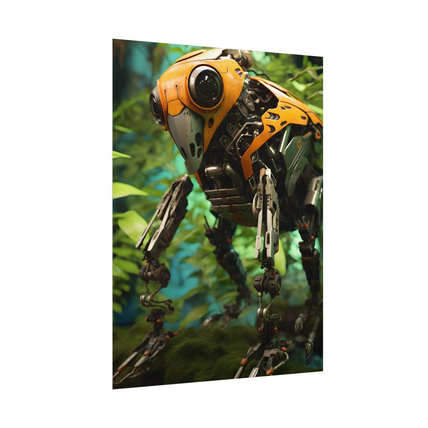 Robotic Wildlife Sanctuary: AI-Operated Guardian in Bloom - Poster