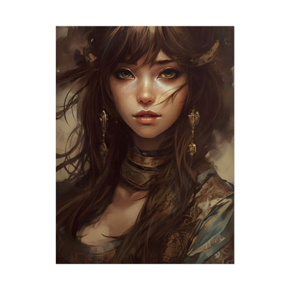 Enchanting Brunette Portrait: Gentle Beauty - Poster