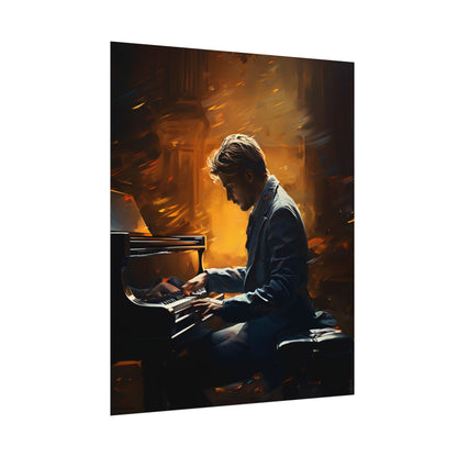 Mysterious Piano Portrait: A Dramatic Musical Masterpiece - Poster