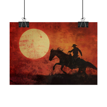 Rodeo Cowboy in Action: Vintage Bronco Ride - Poster