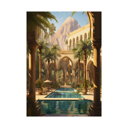 Mythical Desert Oasis: Arabian Nights-Inspired Art - Poster