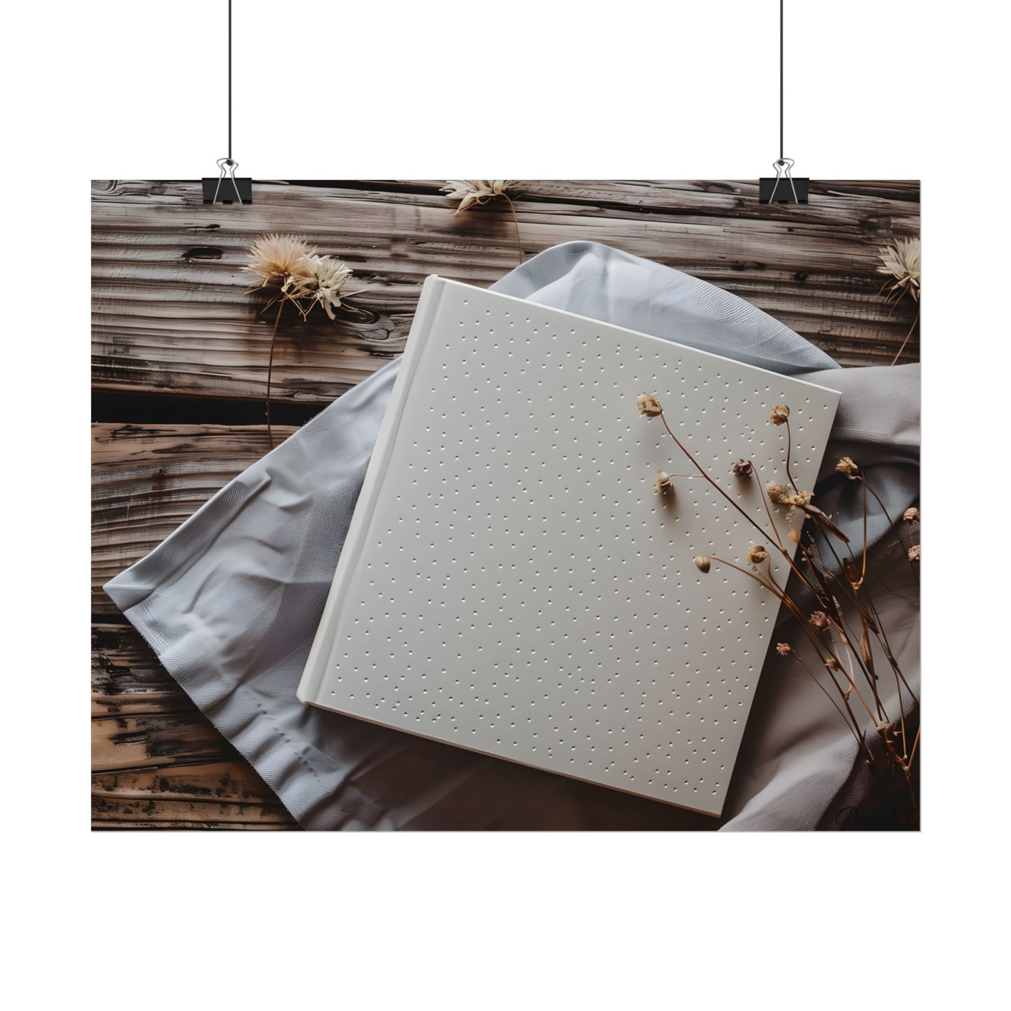 Minimalist Notebook with Embossed Dot Pattern - Poster