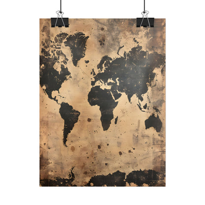 Timeless World Map: Elegant Artwork - Poster