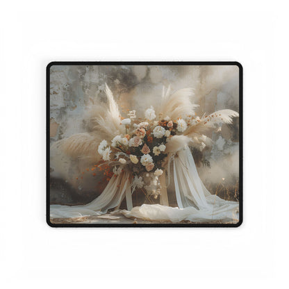 Whimsical Floral Bloom: Pampas Grass Artwork - Desk Mat