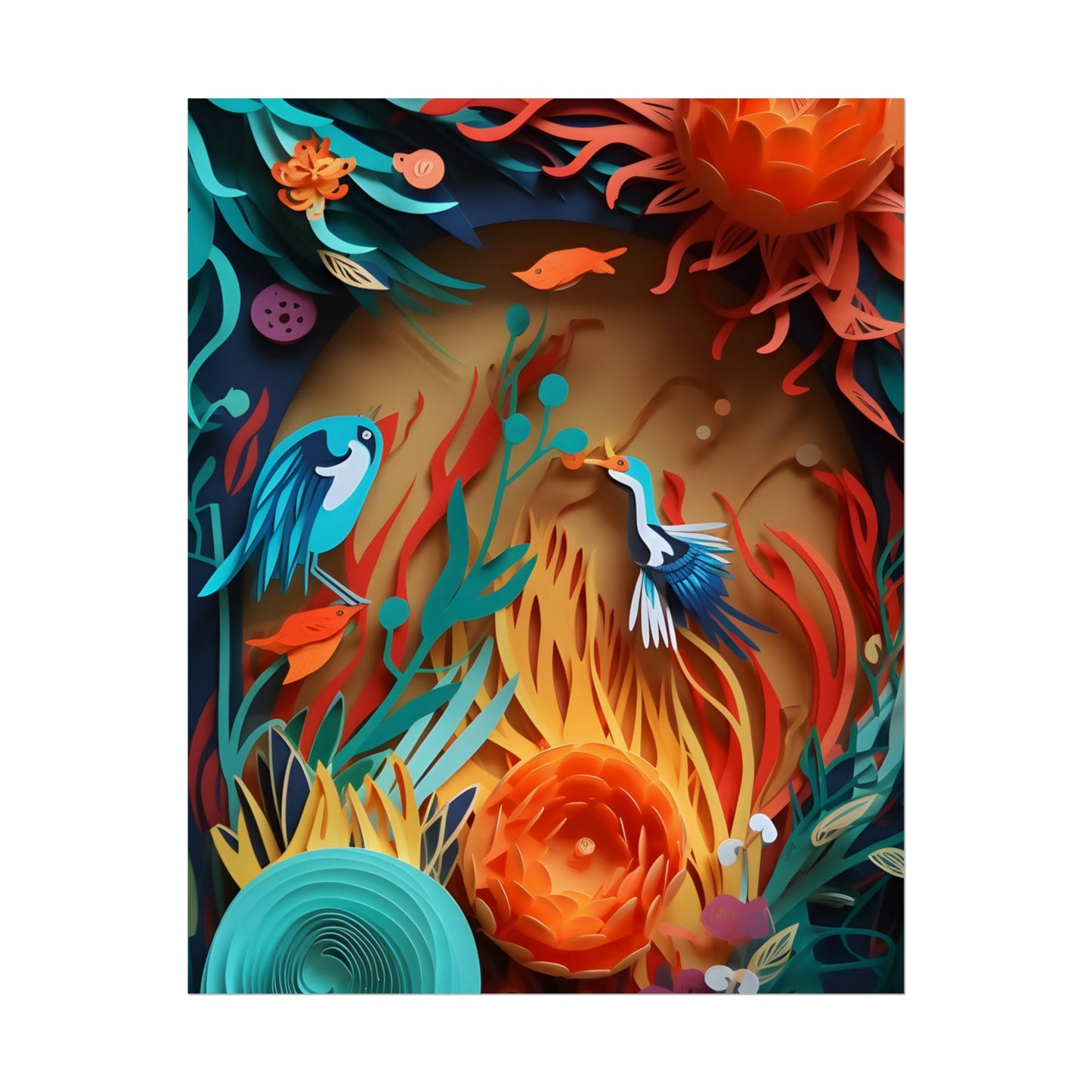 Eye-Catching Paper Quilling Indian Landscape Artwork - Poster