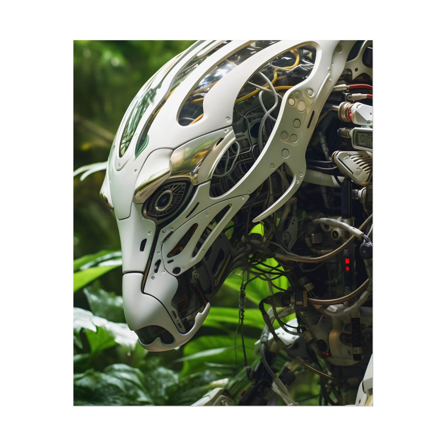 Tranquil Wildlife Sanctuary: AI-Operated Robot in Nature's Harmony - Poster