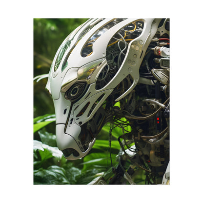Tranquil Wildlife Sanctuary: AI-Operated Robot in Nature's Harmony - Poster