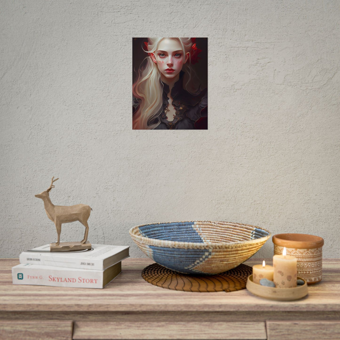 Beautiful Blonde Portrait: A Stunning Female in Black Top - Poster