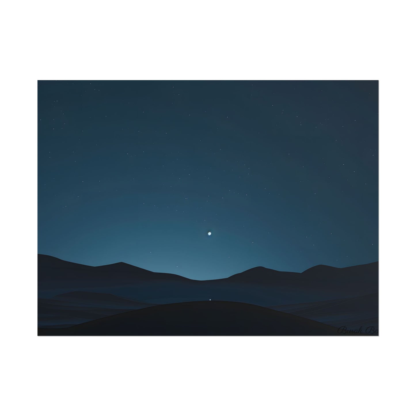 Minimalist Night Sky: Abstract Starry Art - Poster