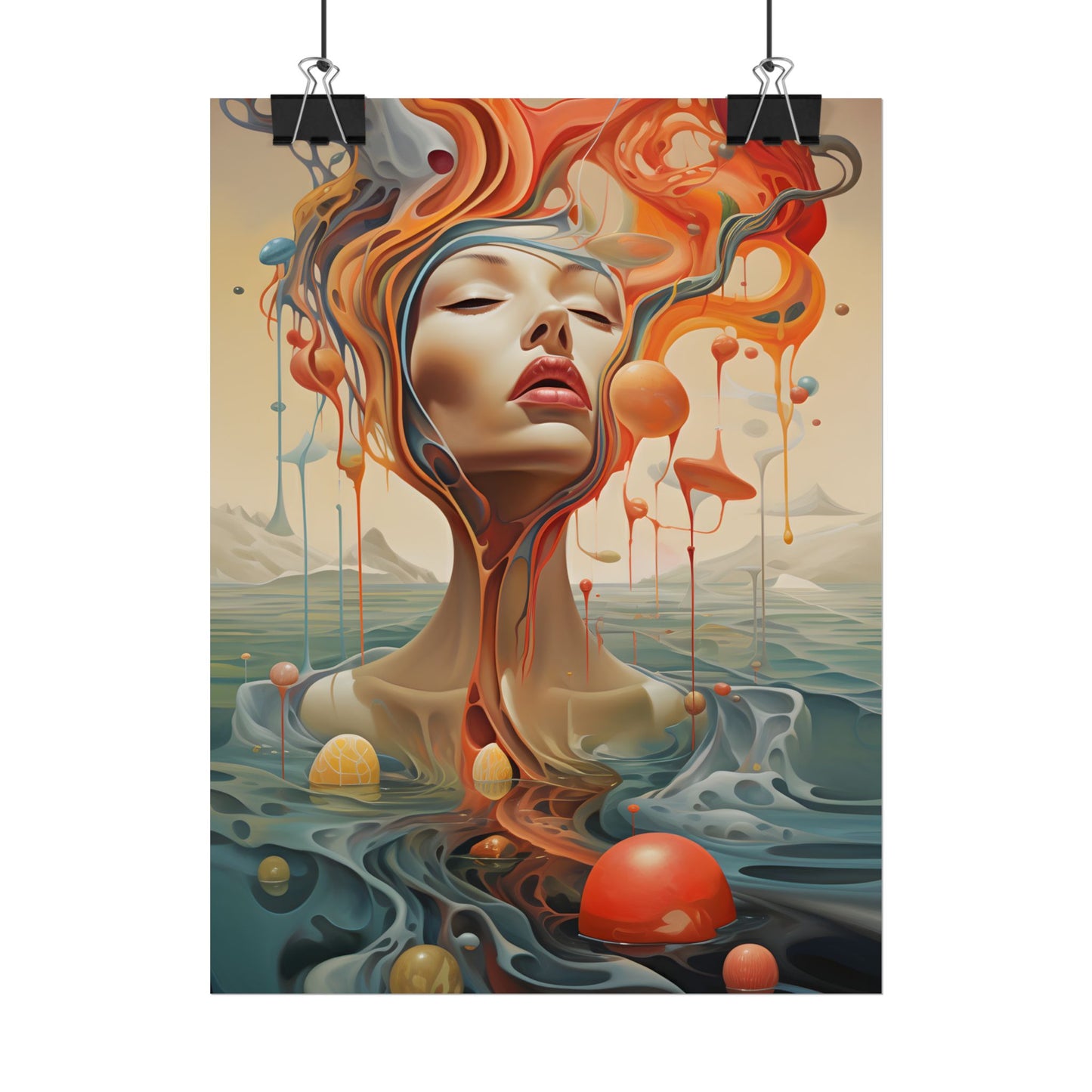 Surreal Dreamscape: Vibrant Psychedelic Colors - Poster
