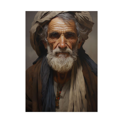 Elderly Wisdom: Serene Portrait Artwork - Poster
