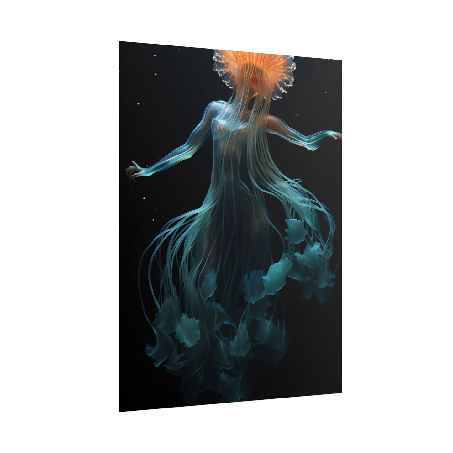 Underwater ballet of luminescent beauty: A dance in motion with oceanic harmony - Poster