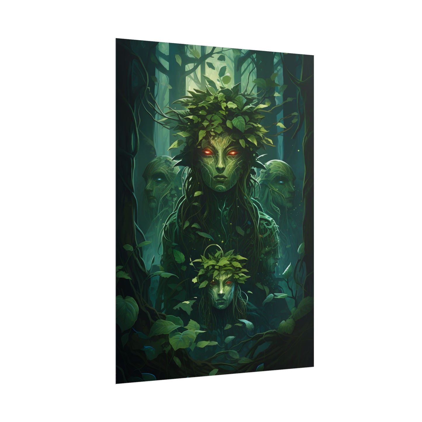 Mystical Forest Guardians: Serene Ancient Tree Spirits - Poster