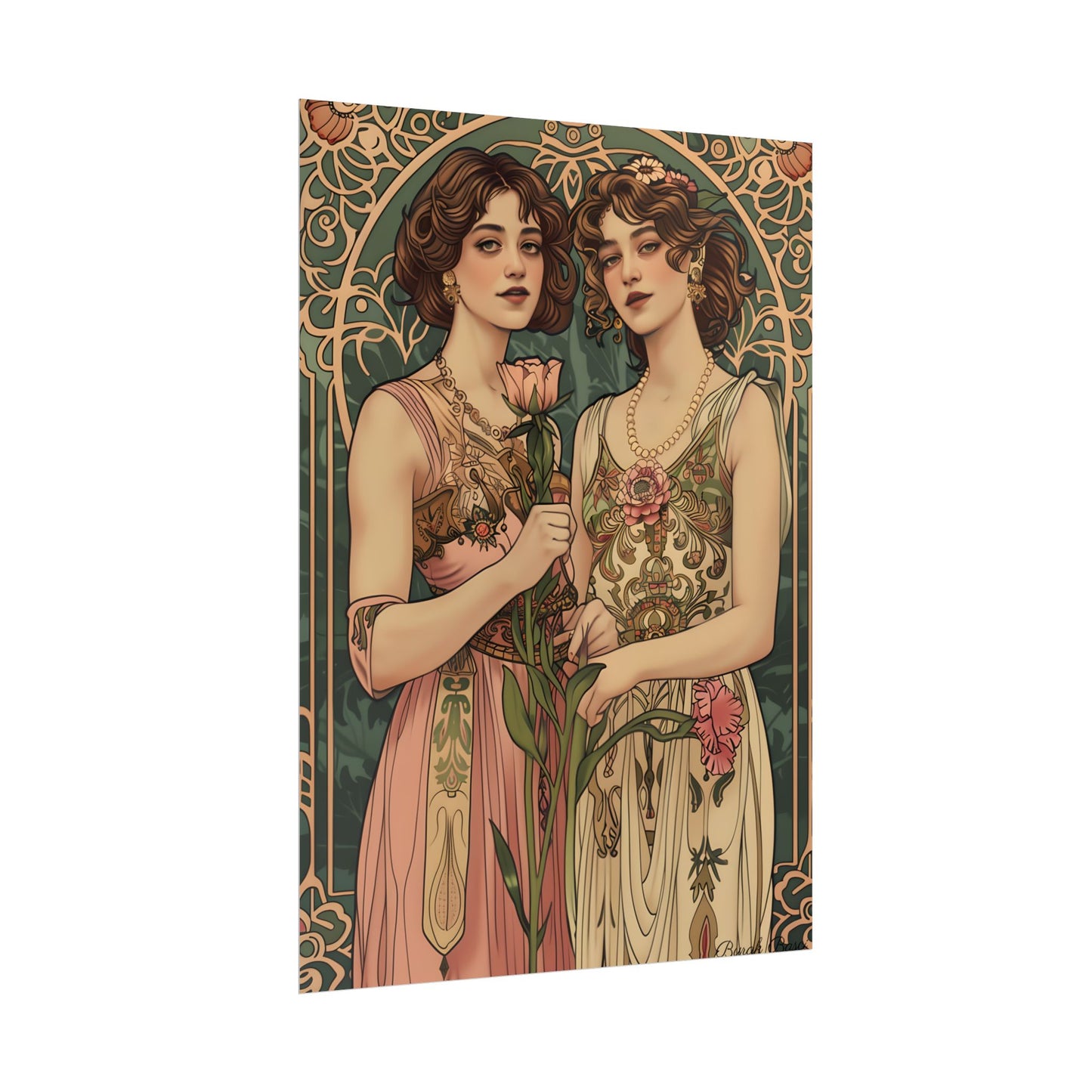 Women in Harmony: Primrose Bloom Artwork - Poster