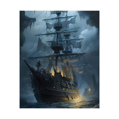 Ghost Pirate Sails: Mysterious Ocean Artwork - Poster