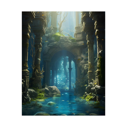 Mysterious Sunken Ancient Civilization: Underwater Artwork - Poster