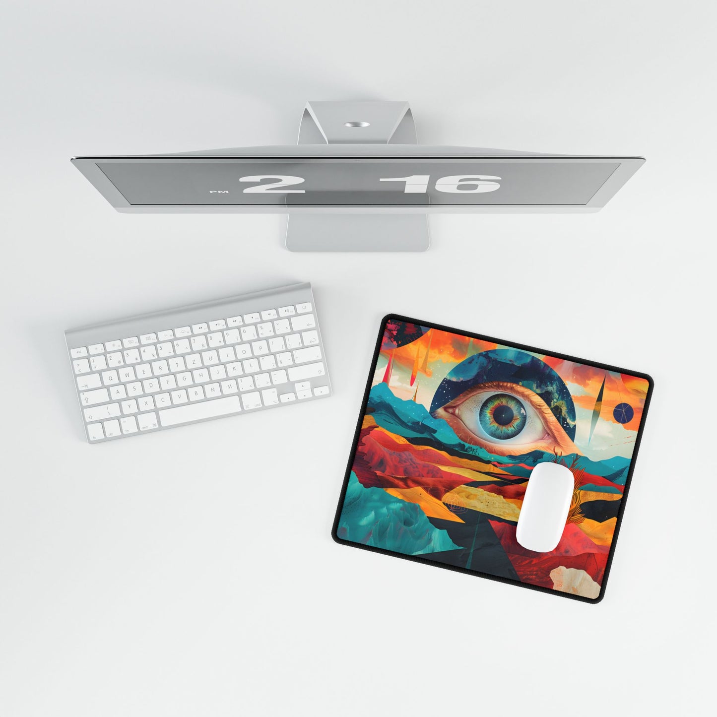 Surreal Landscape: Giant Eye in a Barren World - Desk Mat