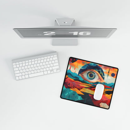 Surreal Landscape: Giant Eye in a Barren World - Desk Mat