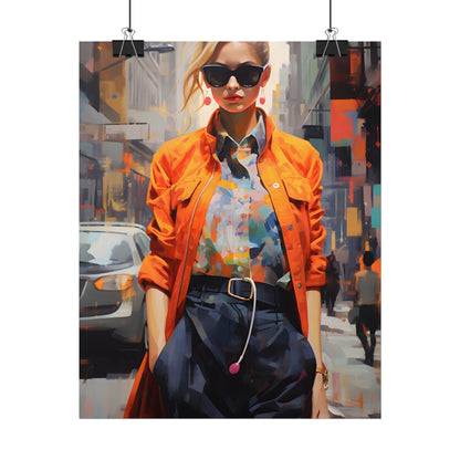 Urban Fashionista: City Chic Digital Artwork - Poster