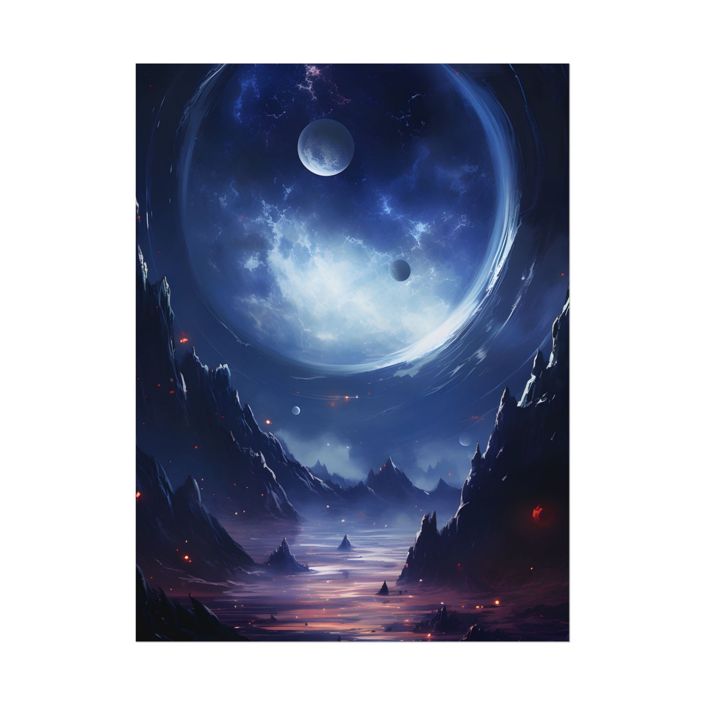 Cosmic Encounter: Black Hole Space Art - Poster