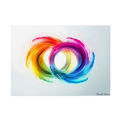 Swirling Colors: Gradient Artwork with Red, Blue, and Yellow Circles - Poster
