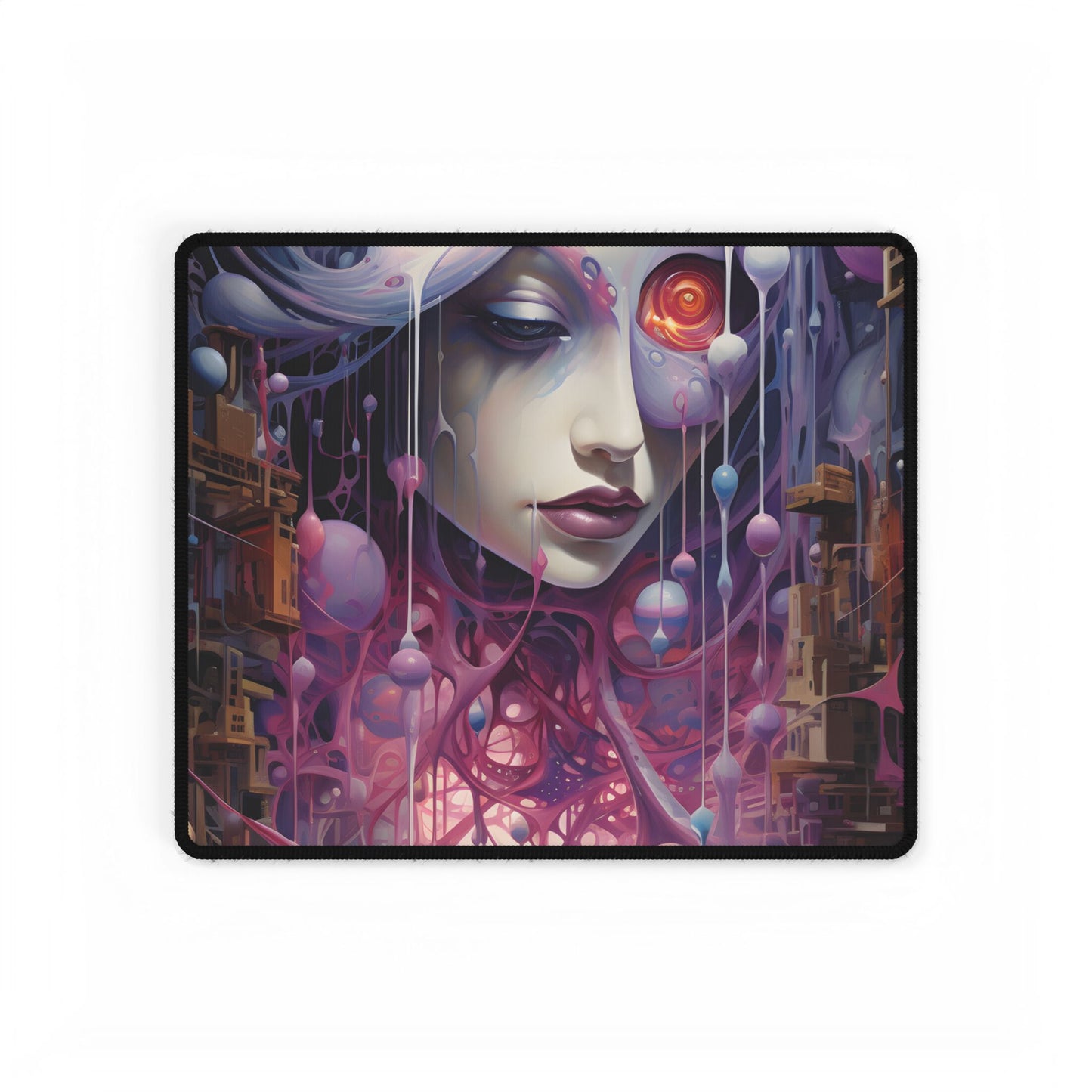 Tears in Reality: Frayed Fabric Artwork - Desk Mat