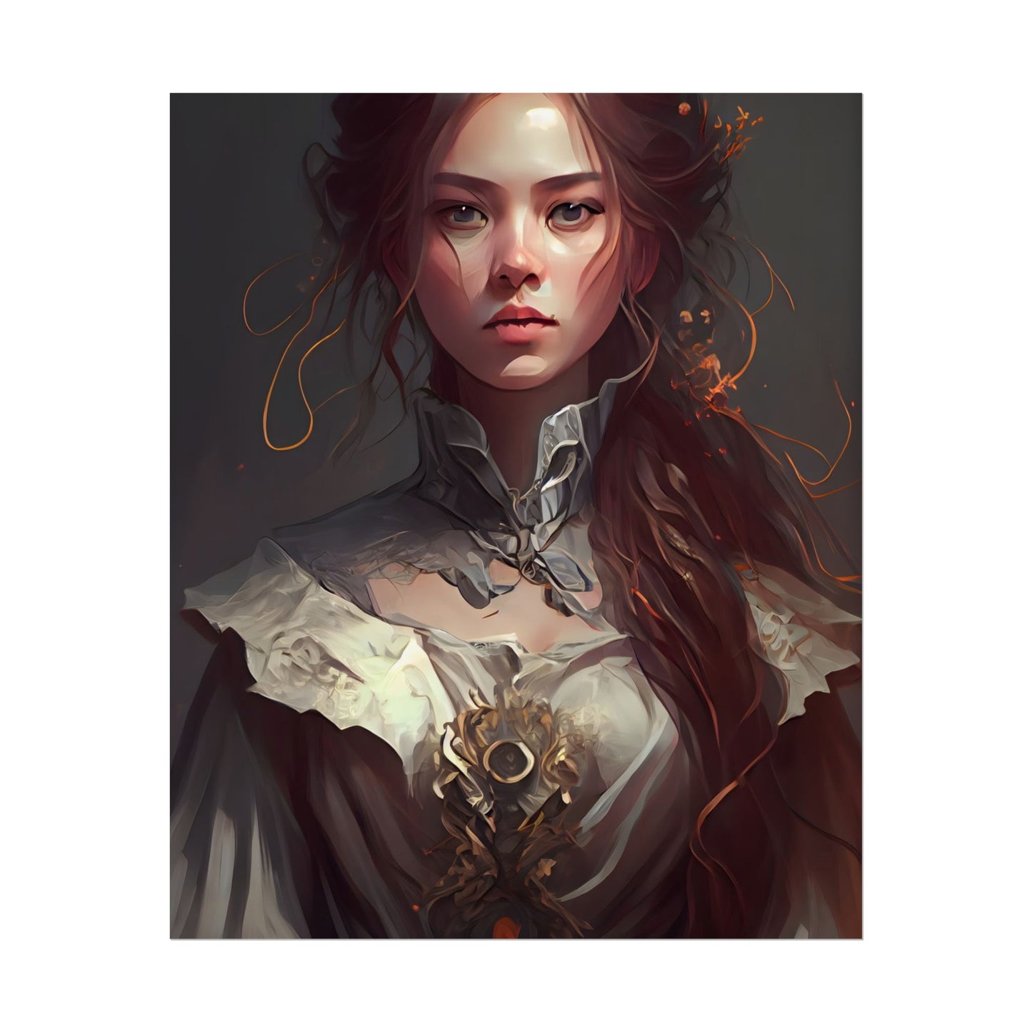 Elegant Professional Portrait: Brown Hair - Poster