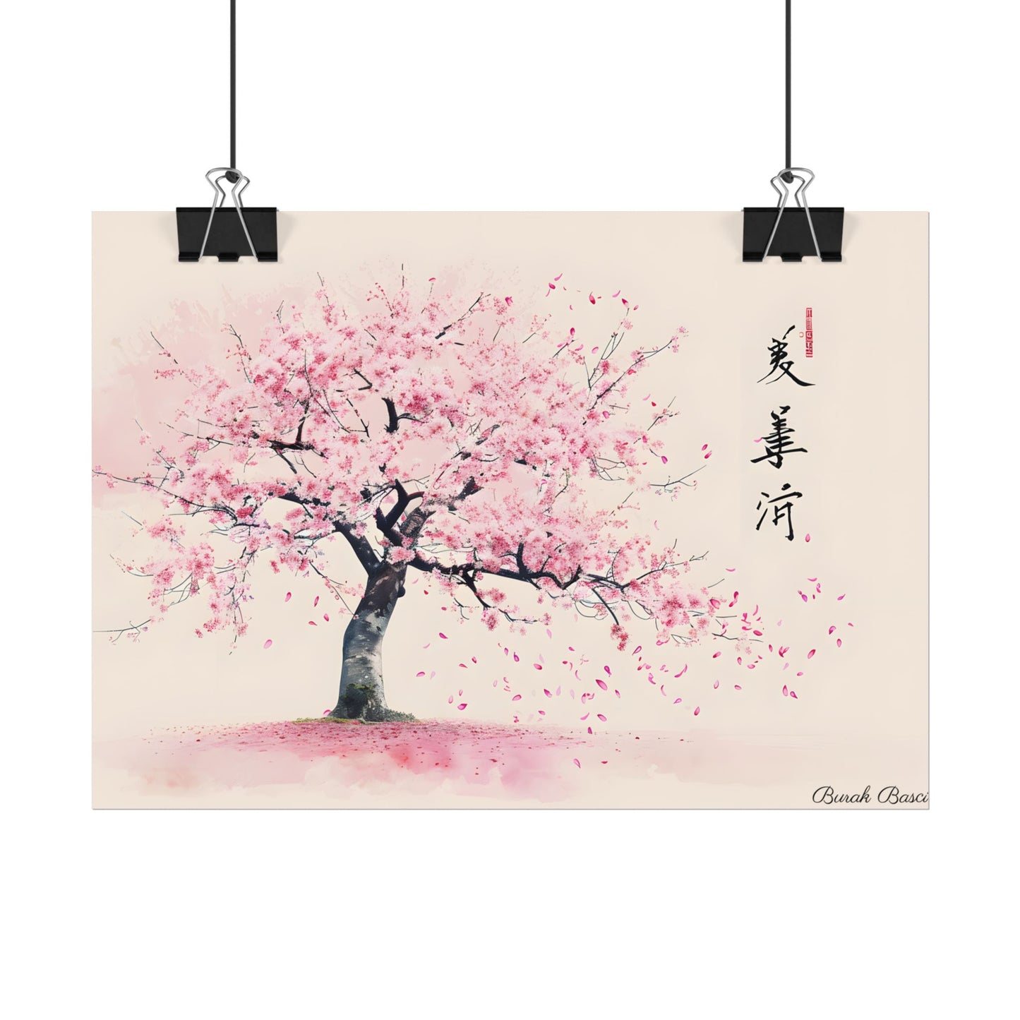 Japanese Cherry Blossom Art: Springtime Painting - Poster