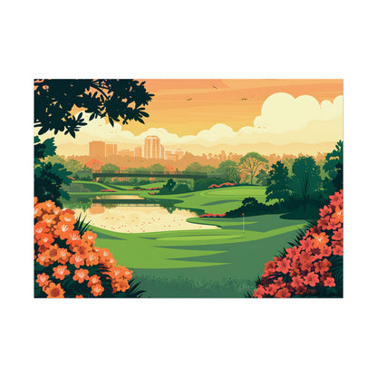 Retro Golf Illustration: Augusta National Georgia - Poster