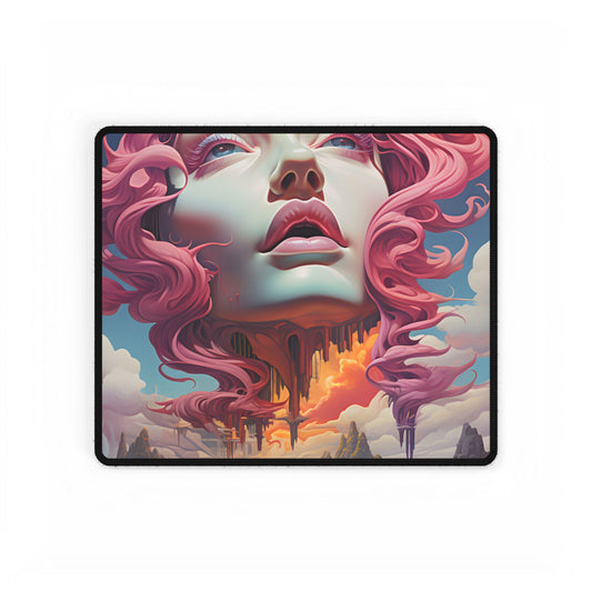 Dreamlike Vortex: Abstract Surreal Scene Art - Desk Mat