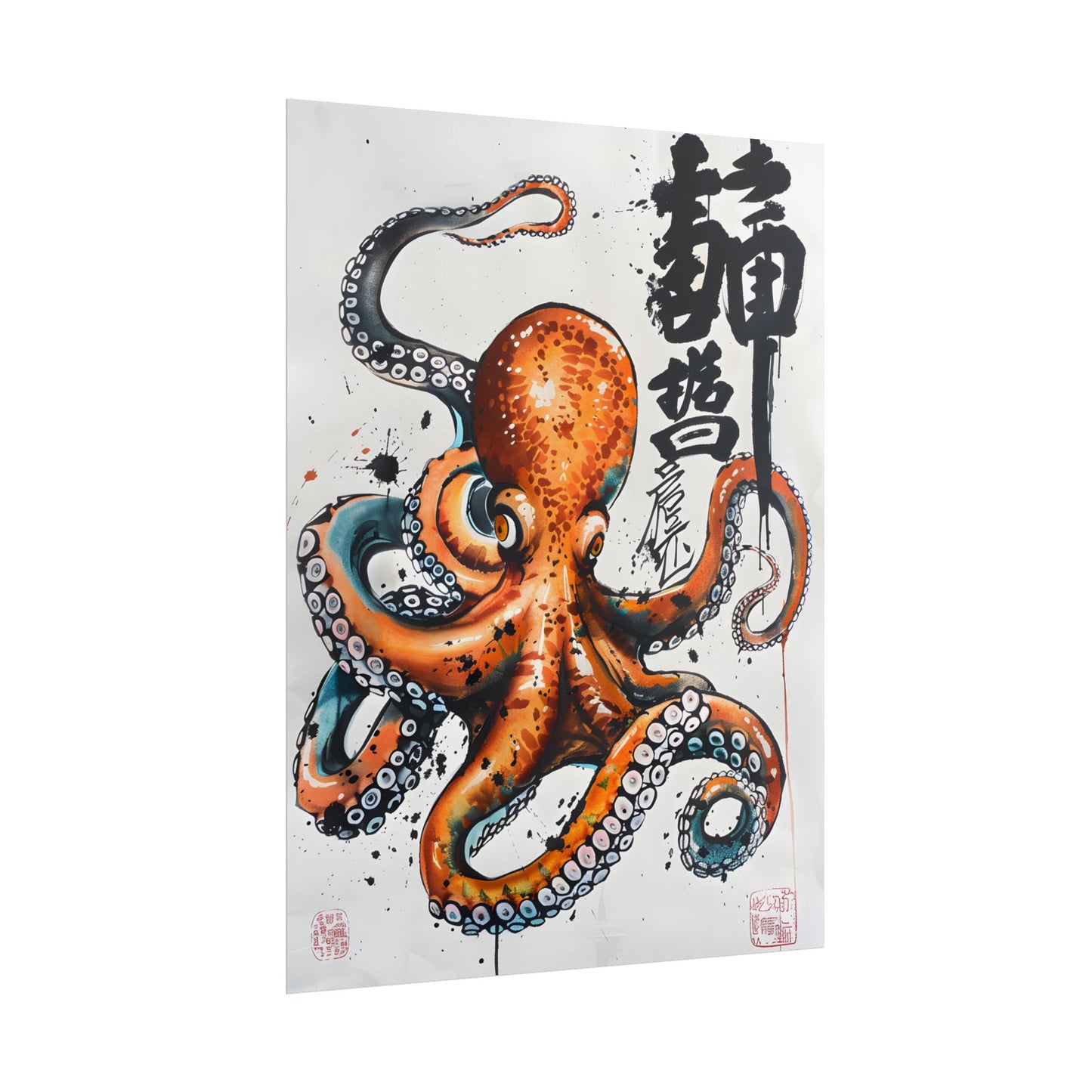 Japanese Ukiyo-e Octopus: Traditional Artwork Print - Poster