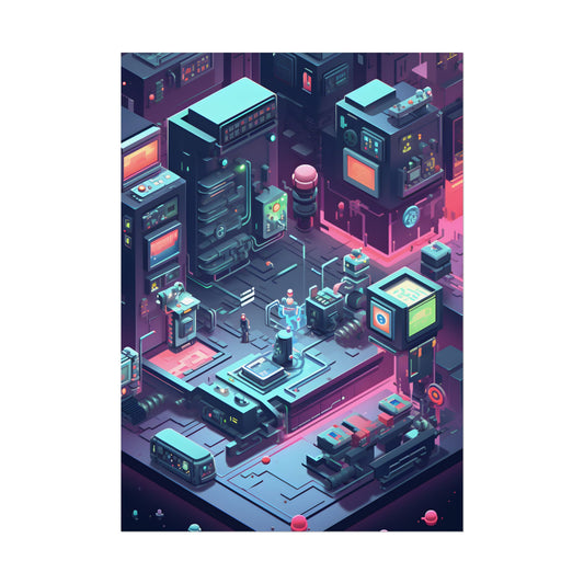Pixelated Whimsy: Cyber-Pets in Fantasy Art - Poster