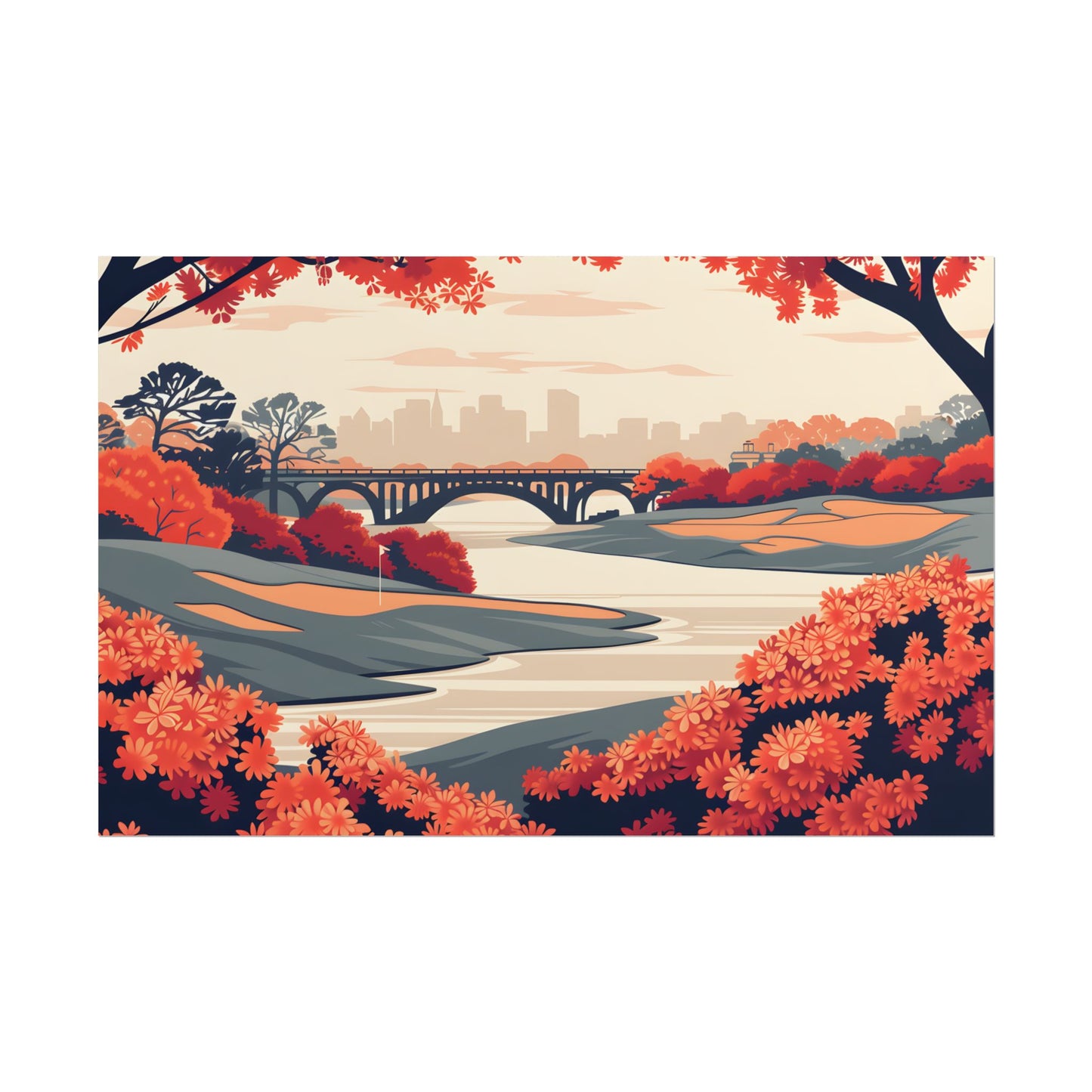 Retro Golf Course Illustration: Classic Greens - Poster