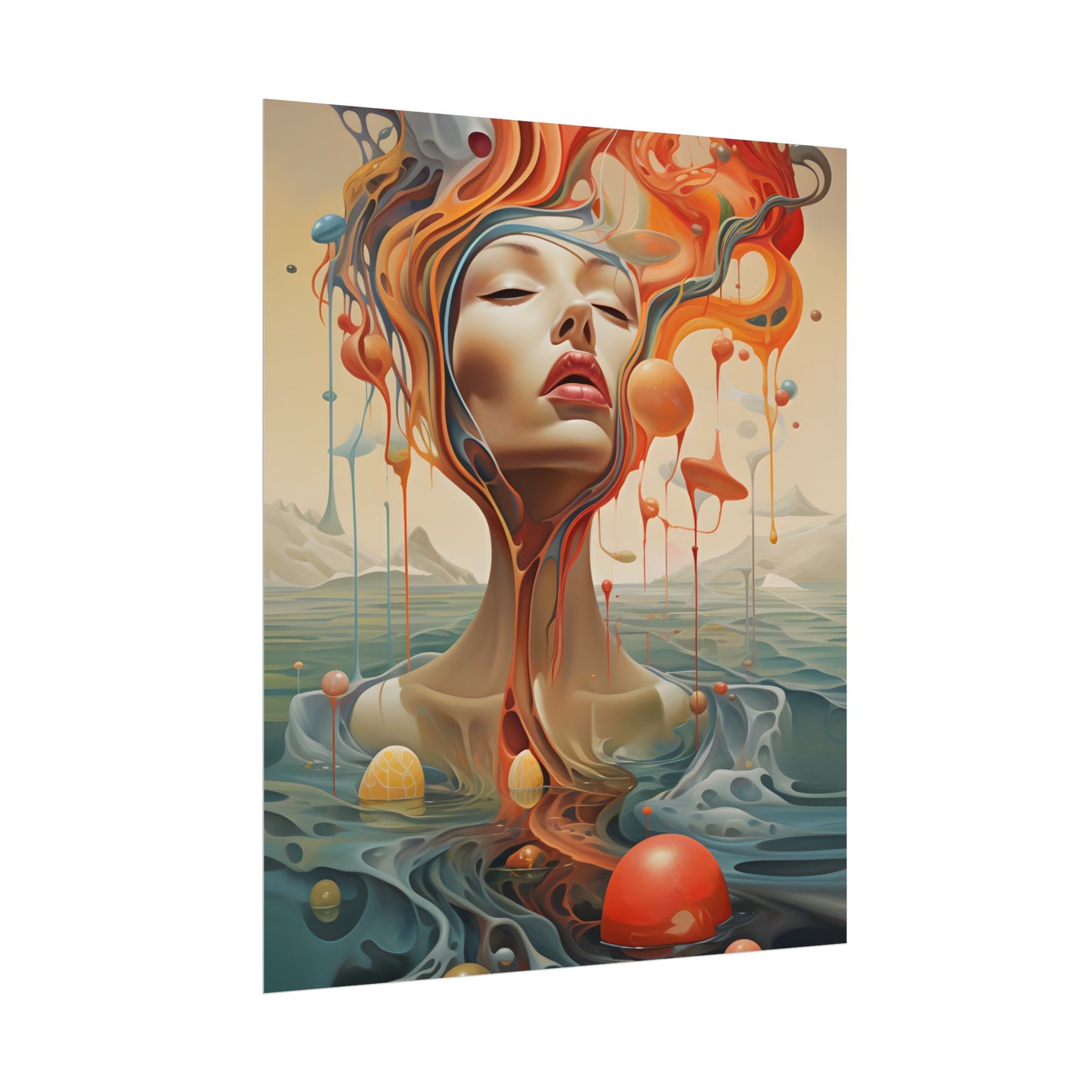 Surreal Dreamscape: Vibrant Psychedelic Colors - Poster