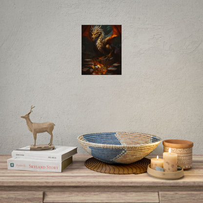Ancient Fantasy Dragon Guard: Majestic Creature Art - Poster