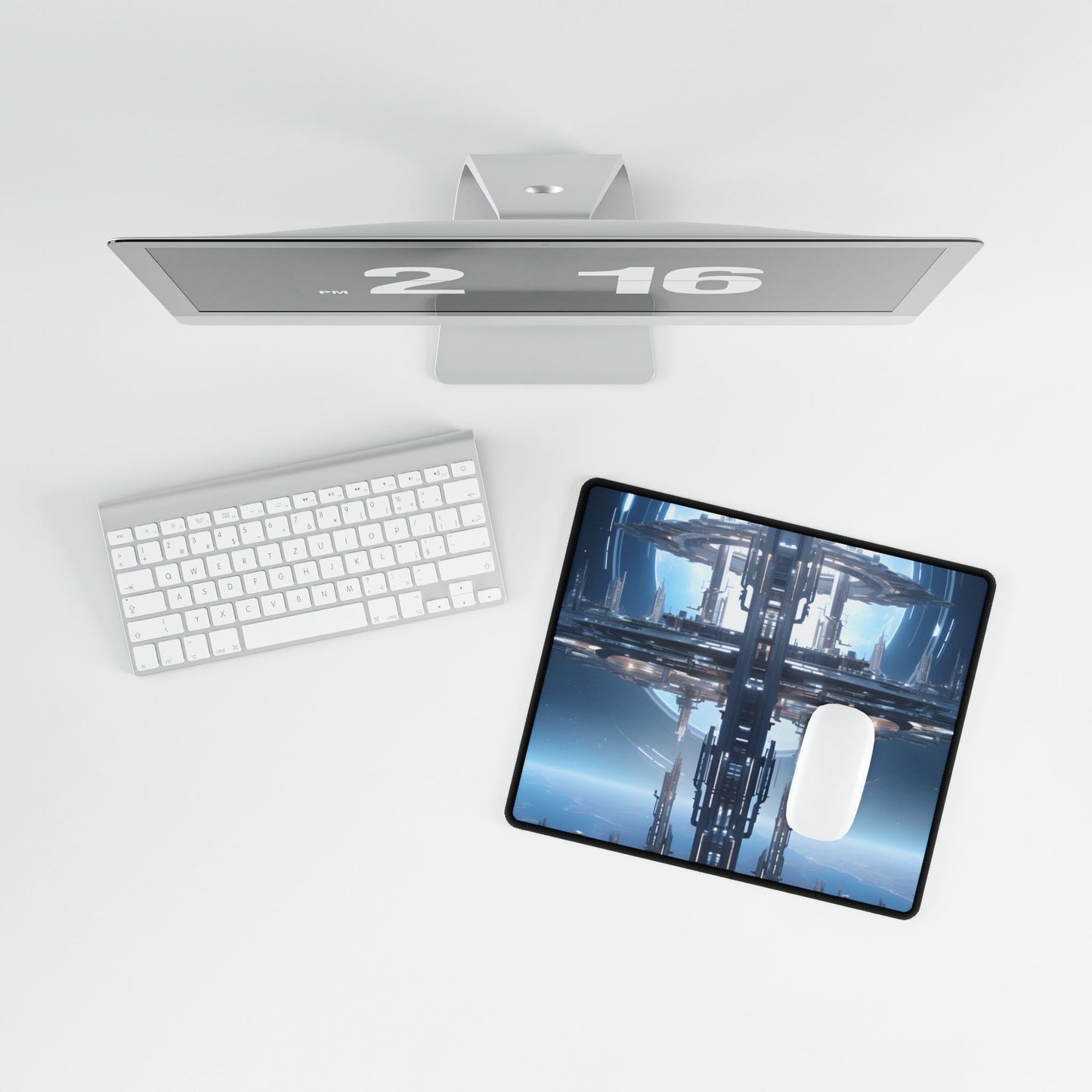 Massive Orbital Space Station: Detailed Artwork - Desk Mat