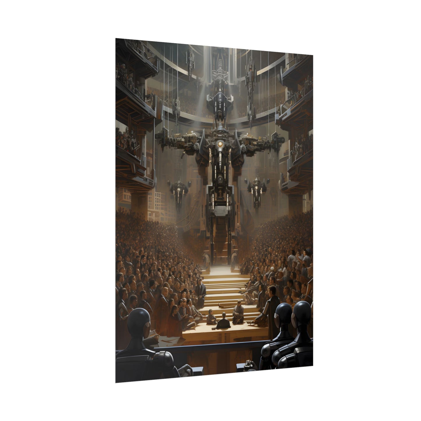 Robot Symphony: Elevated View of Robot Orchestra - Poster