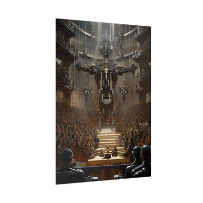 Robot Symphony: Elevated View of Robot Orchestra - Poster