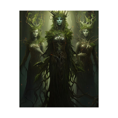 Mystical Forest Guardians: Ancient Tree Spirits Digital Art - Poster