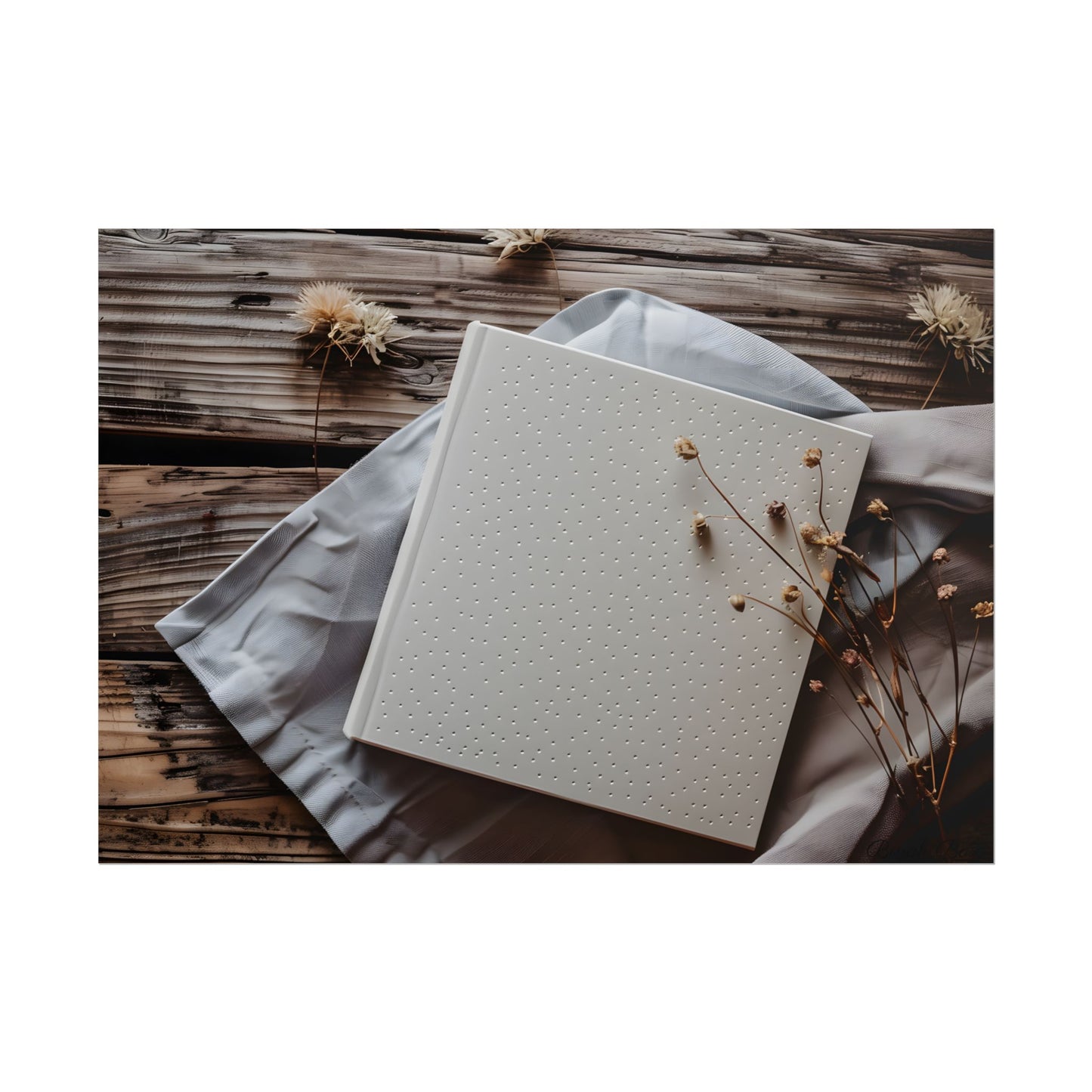 Minimalist Notebook with Embossed Dot Pattern - Poster