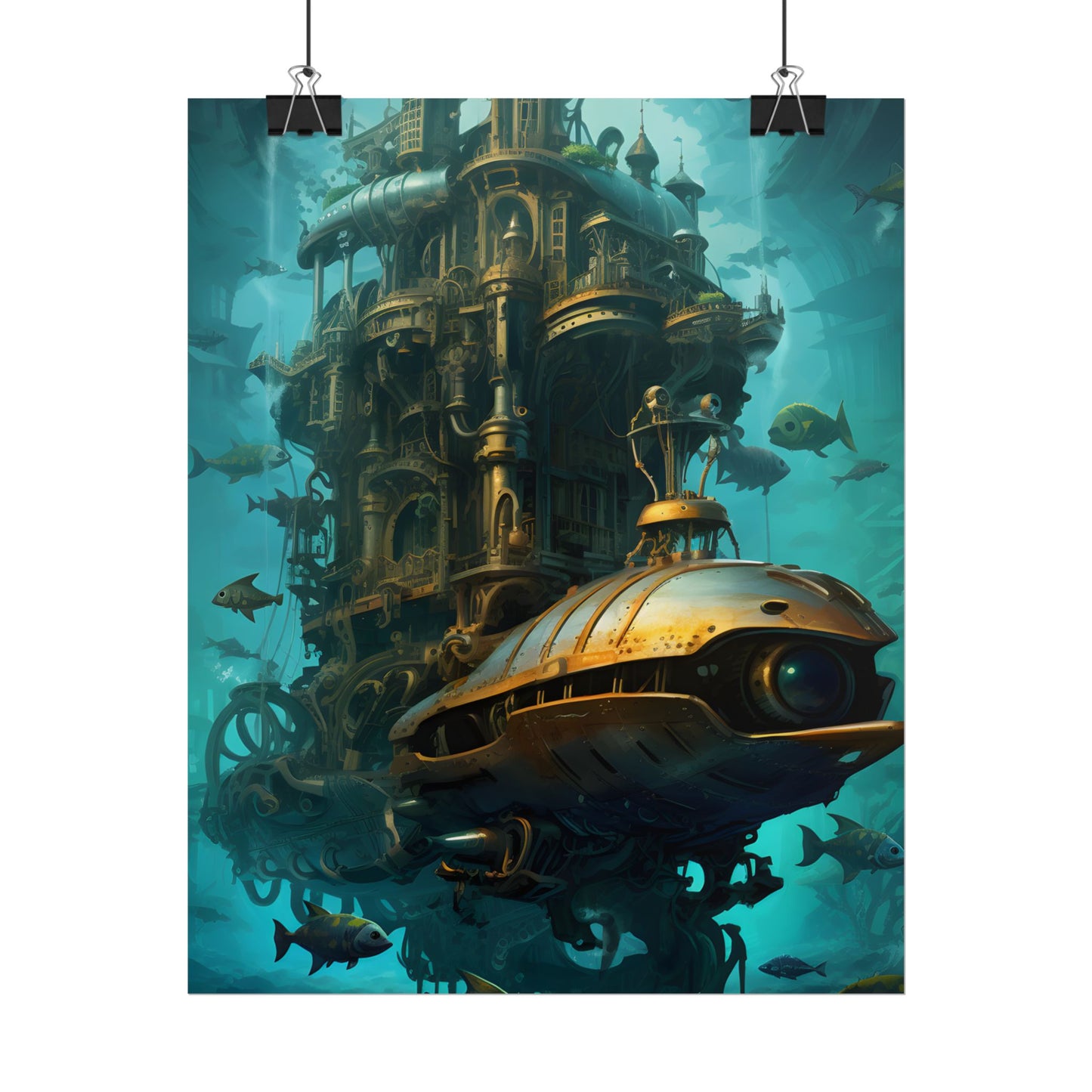 Steampunk Oceanic Adventure: Brass Skirted Explorer - Poster