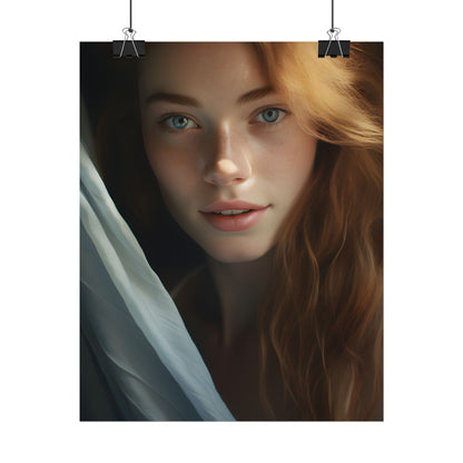 Close-Up Portrait: Bright Smile & Sharp Lips Artwork - Poster
