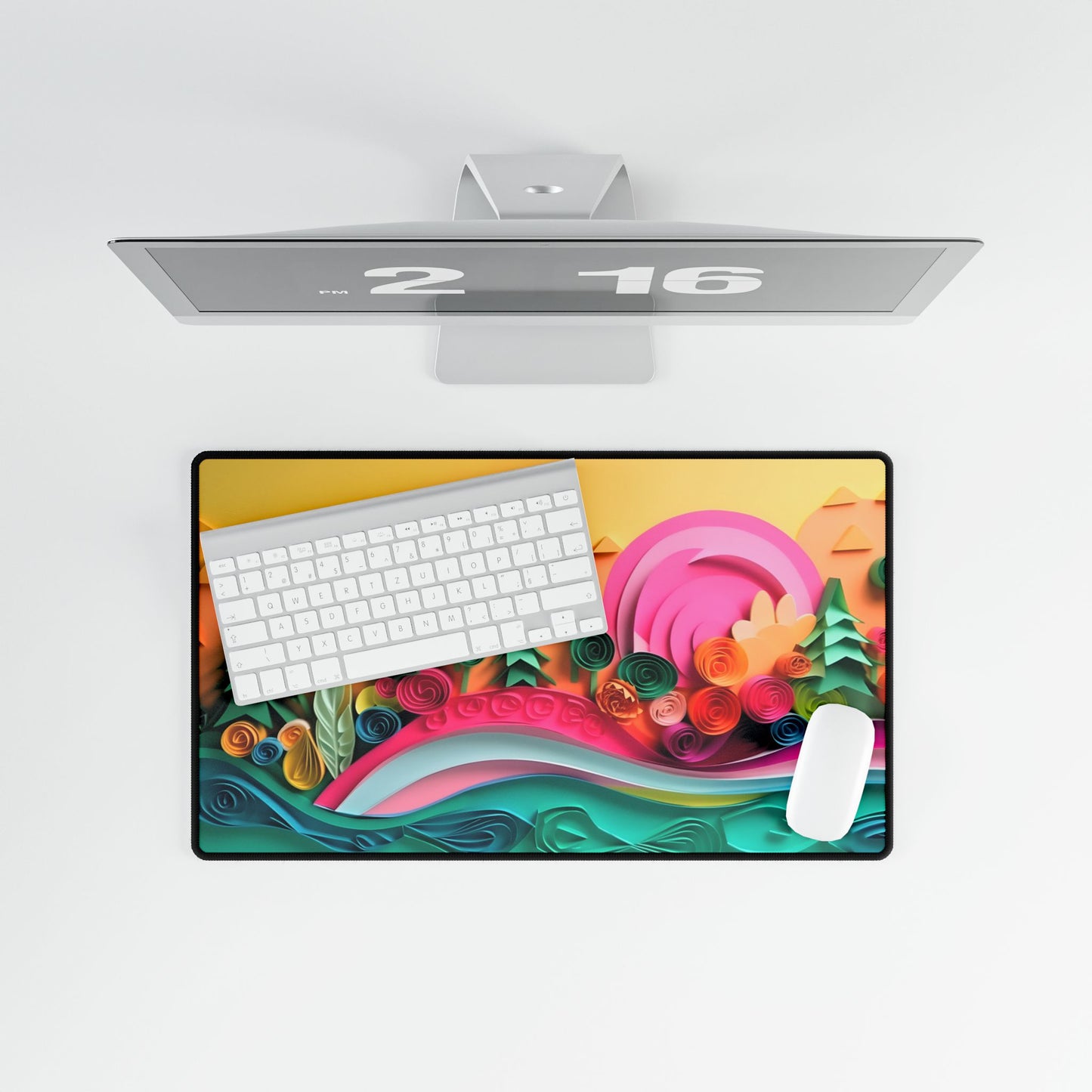 Magical Beach Sunset: Peaceful Landscape Art - Desk Mat