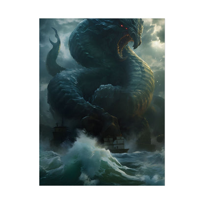 Mythic Sea Monster: Dark Ocean Artwork - Poster