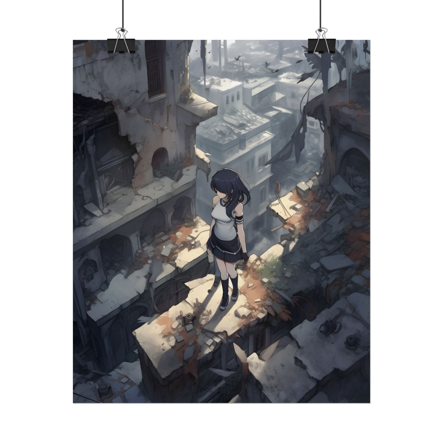 Anime Bird in Flight: Delicate Details in Mid-Air - Poster