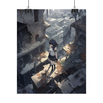 Anime Bird in Flight: Delicate Details in Mid-Air - Poster