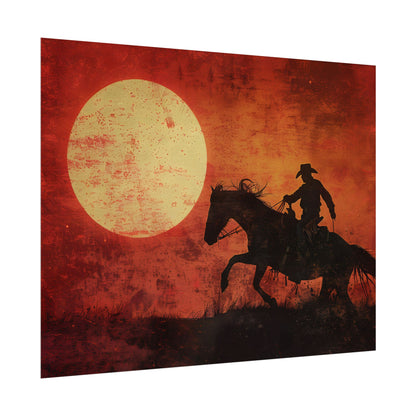 Rodeo Cowboy in Action: Vintage Bronco Ride - Poster