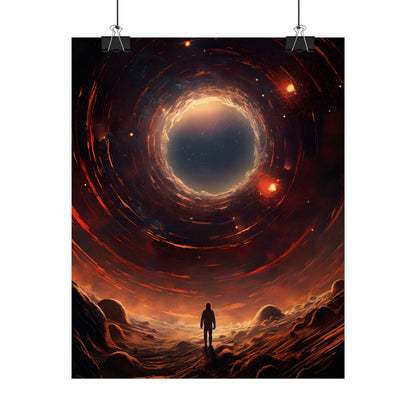 Black Hole Cosmic: A Realistic Digital Artwork of a Planet in Orbit - Poster